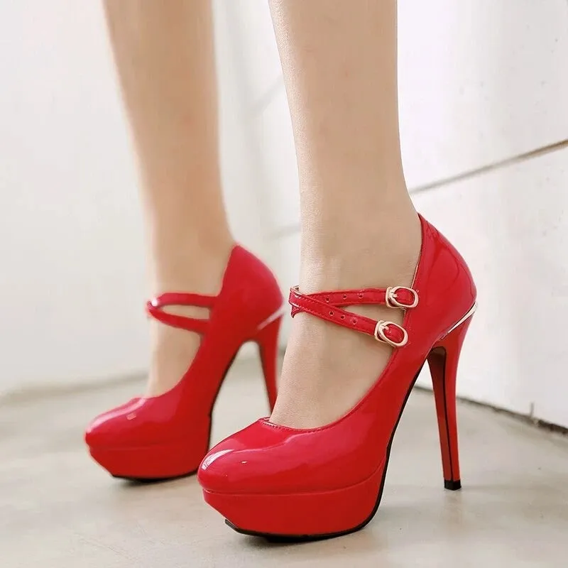 Chaussure Pin-Up Rétro  Rouge