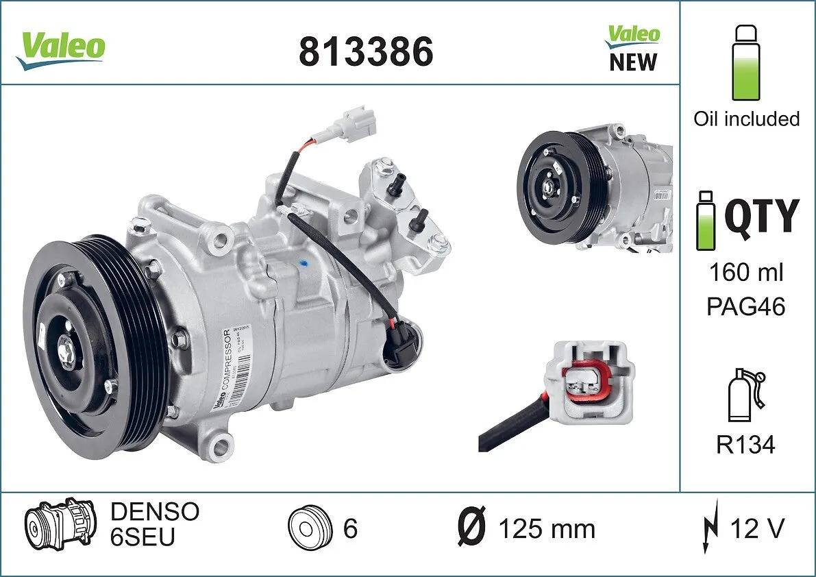 Compresseur, climatisation VALEO 813386 