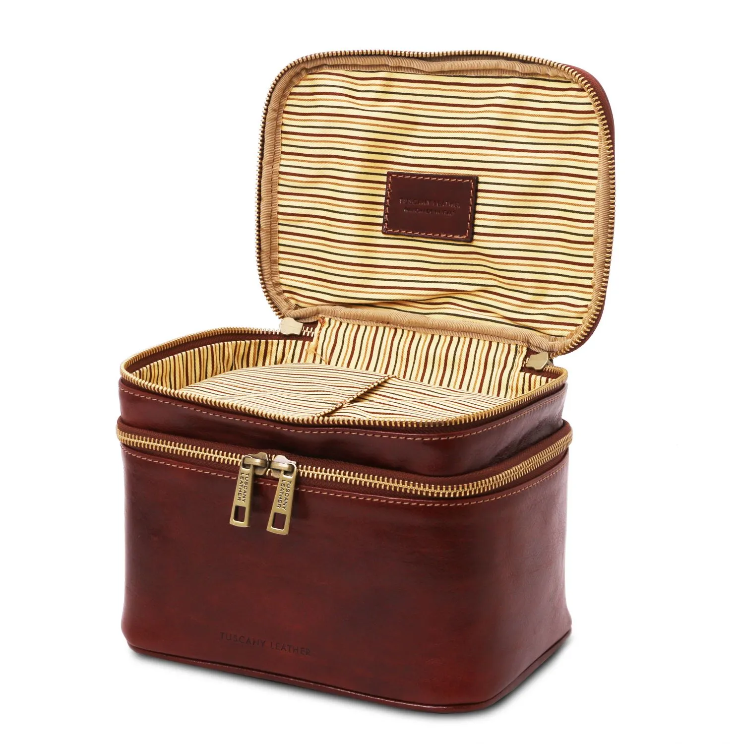 Eliot Trousse de Toilette en Cuir Marron Foncé TL142045