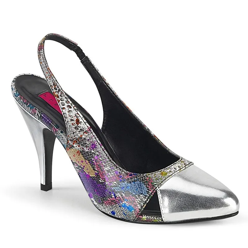 Escarpins bout argent petit talon