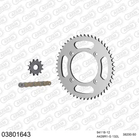 Kit chaine 428 AFAM - Couronne acier - Type de chaine au choix - BETA 50 RR SM 2012-2017