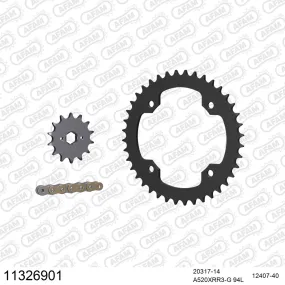 Kit chaine 520 AFAM - Couronne acier - Type de chaine au choix - BAROSSA 250 PUMA 2006-2007