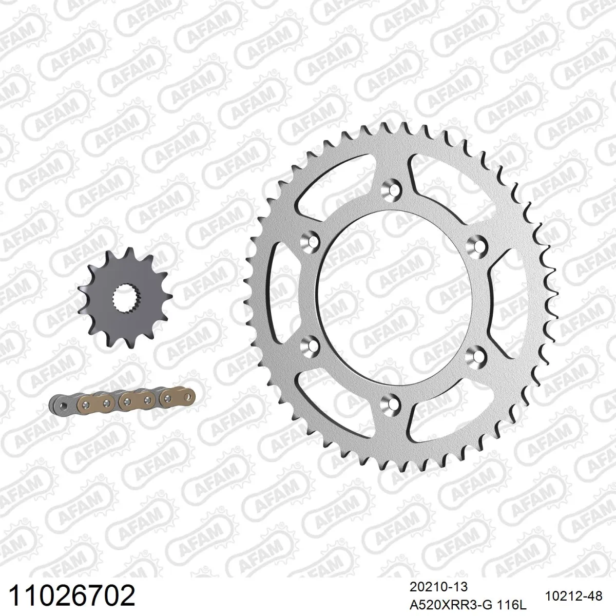 Kit chaine 520 AFAM - Couronne acier - Type de chaine au choix - HM CRE 250 F 2010