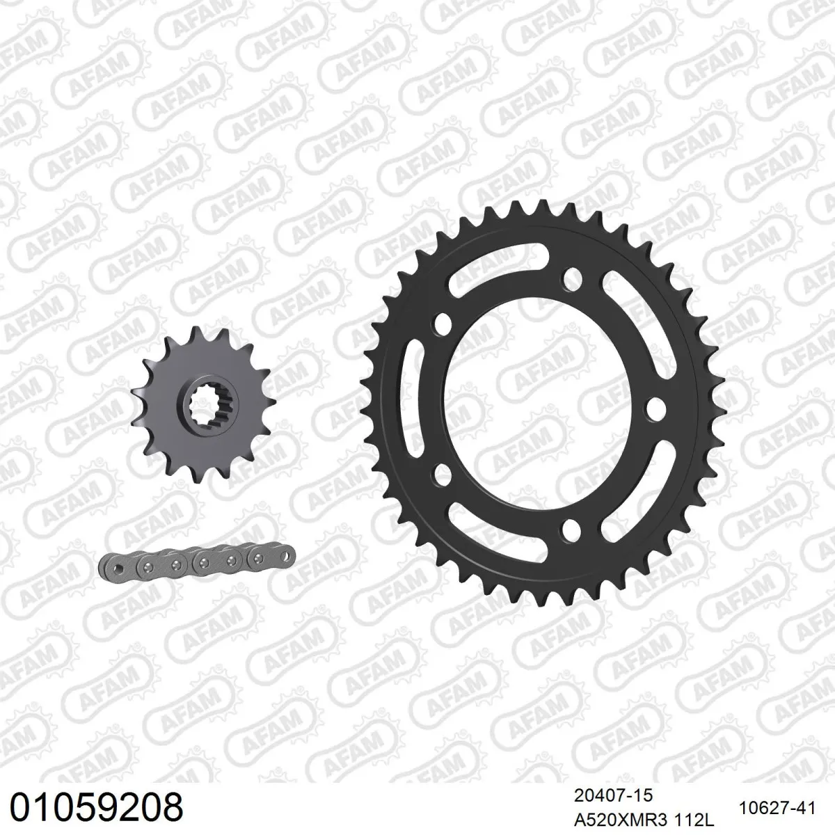 Kit chaine 520 AFAM - Couronne acier - Type de chaine au choix - HONDA CB 500 F 2013-2023