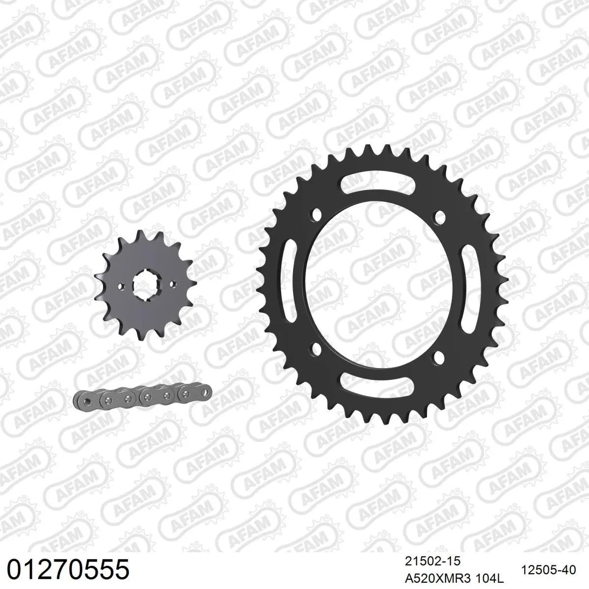Kit chaine 520 AFAM - Couronne acier - Type de chaine au choix - YAMAHA XT 600 Z TENERE 1VJ 1986-1987