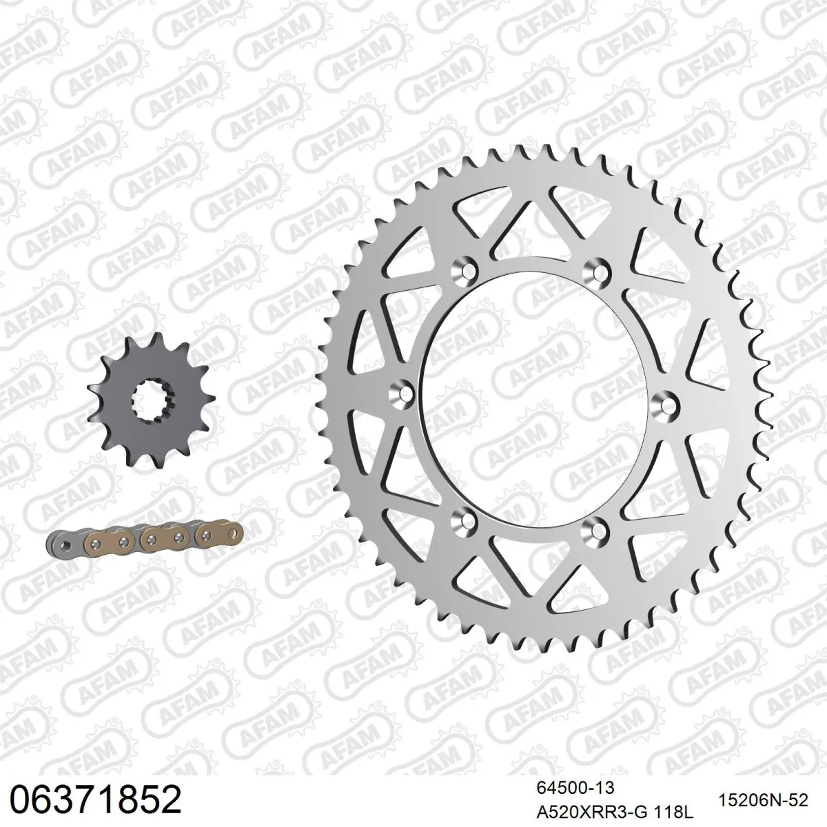 Kit chaine 520 AFAM - Couronne alu anti-boue - Type de chaine au choix - HUSQVARNA TC 610 1998