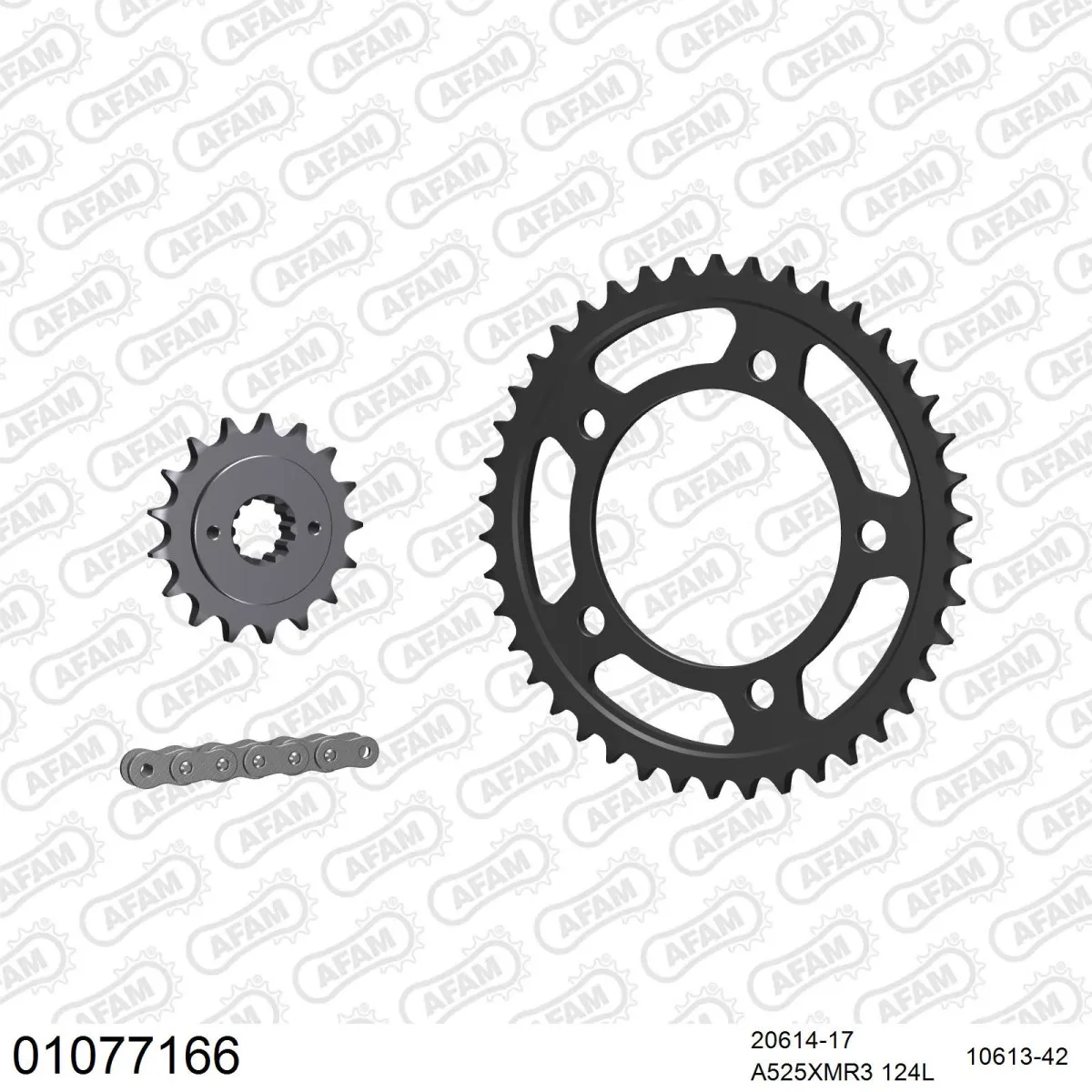 Kit chaine 525 AFAM - Couronne acier - Type de chaine au choix - HONDA VT 750 C2 BLACK WIDOW 2001-2004