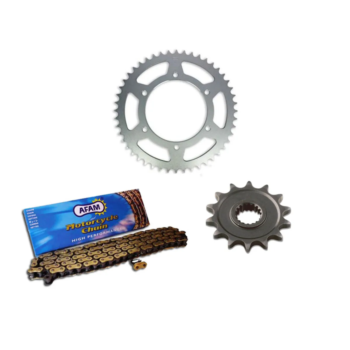 Kit chaine 525 AFAM - Couronne acier - Type de chaine au choix - YAMAHA FZ 8 S 2010-2016