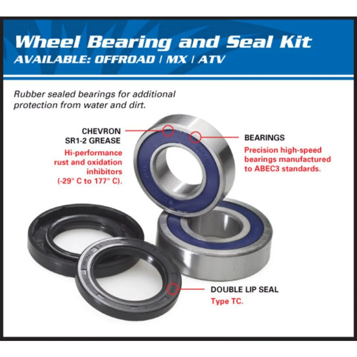 Kit Roulements De Roue Avant All Balls Honda CRF250L 1040055 - Roulement de roue