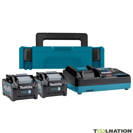 Makita Accessoires 191J97-1 Kit de démarrage XGT DC40RA chargeur + 2 x Batterie BL4040 40V max 4.0Ah en MBox