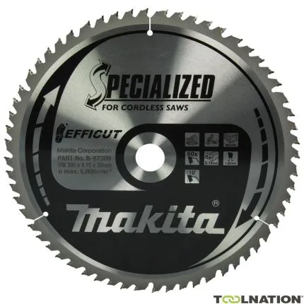 Makita Accessoires B-67309 Lame de scie Timber Efficut 305 x 30 x 2,15 60T