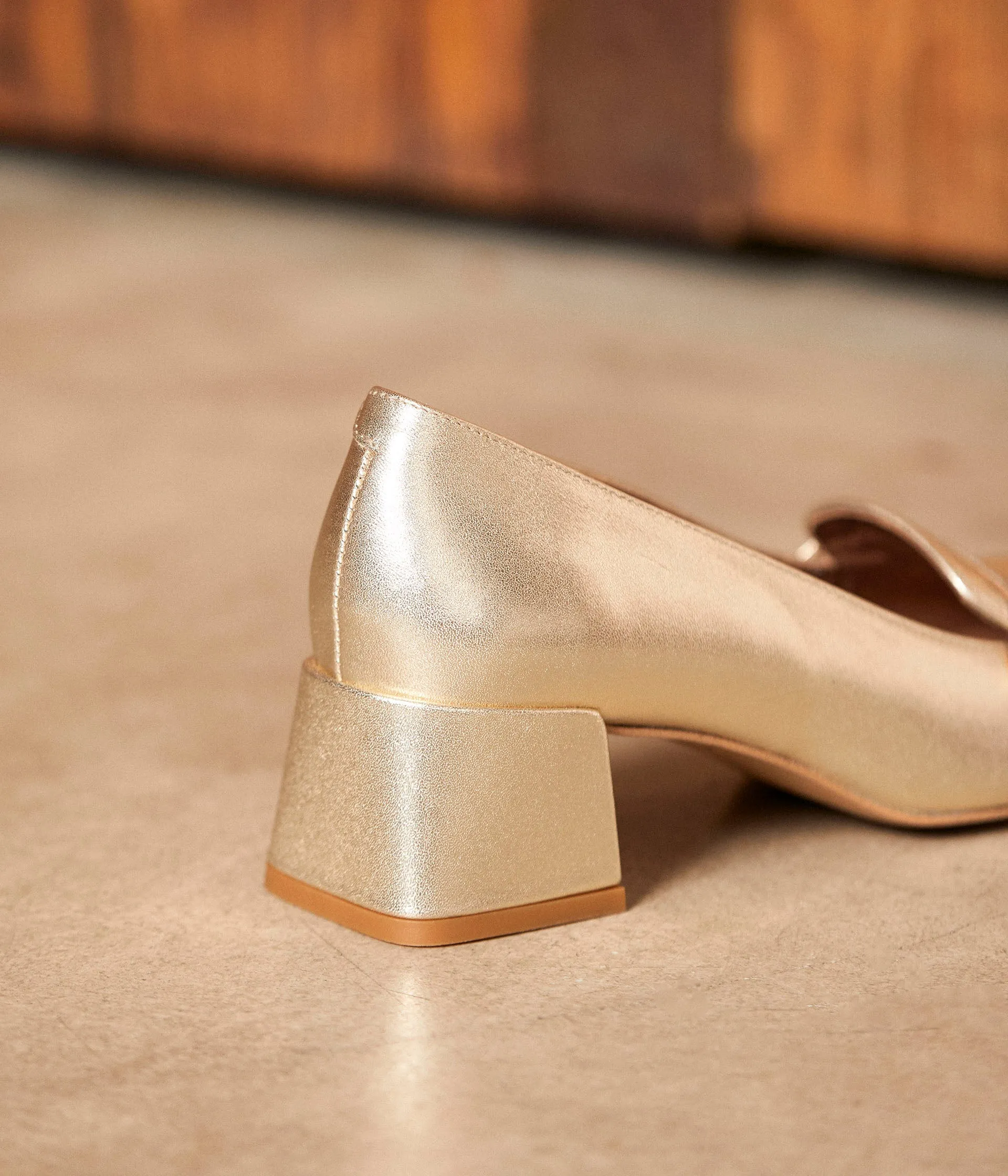 Mocassins talon dorés Anatole