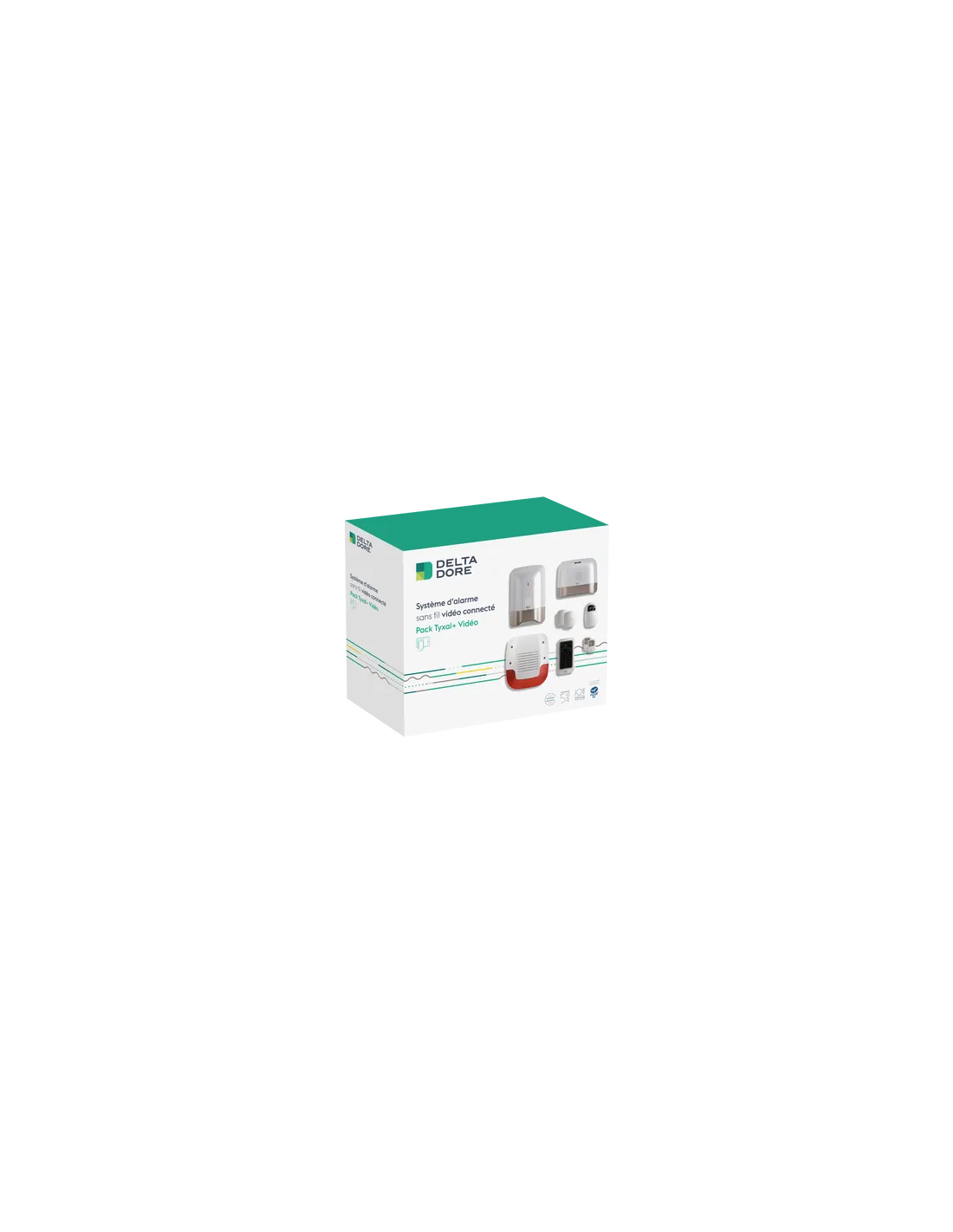 Pack alarme 8 zones sans fil connecté avec transmetteur GSM Pack Tyxal+ Vidéo  DELTA DORE 6410178