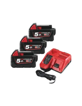 Pack batteries 18V Li-Ion M18 NRG-503 - (3x 5.0Ah) + chargeur | 4933451423 - Milwaukee
