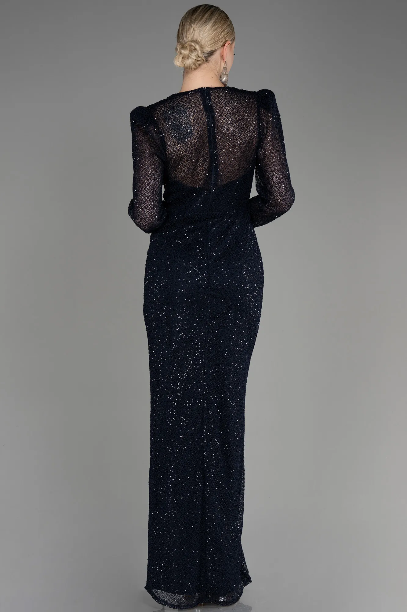 Robe de Soirée Longue File Noir ABU3831