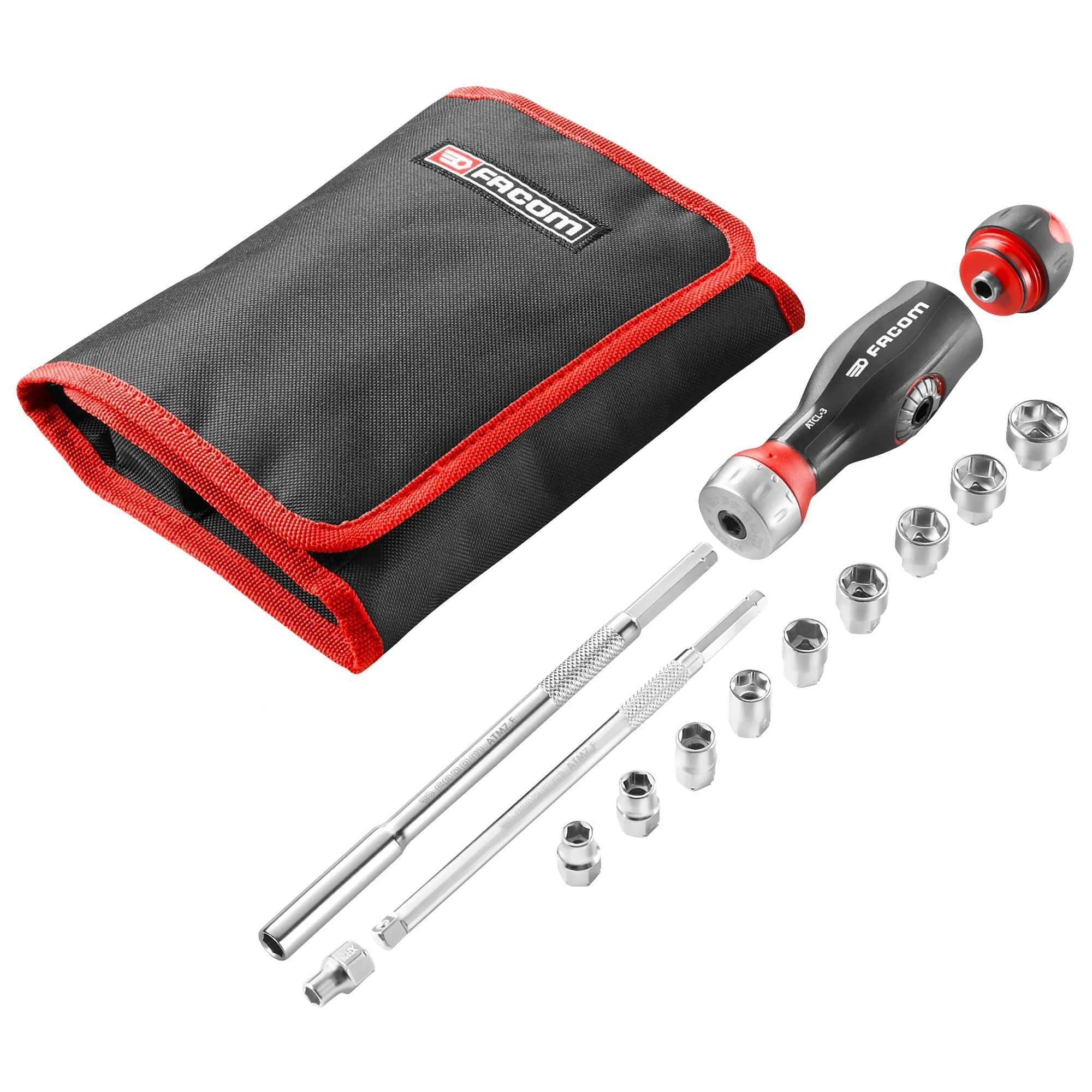 Tournevis 3 En 1 Protwist Multilames À Double Cliquet Avec Composition De Douilles 1/4" FACOM ATCL.3.12PB